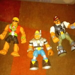 Mattel Action Figures - Red, Silver, Black